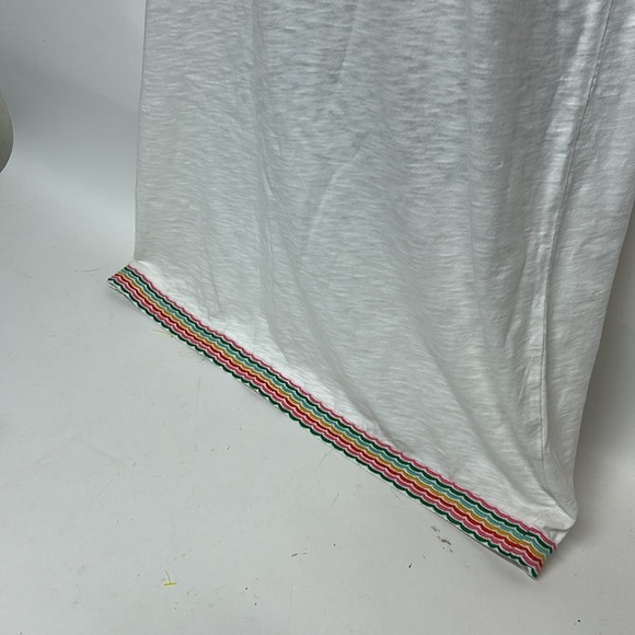 Trim Boden Sena Dress womens 10L white embroidered coastal boho colorful beach - Picture 4 of 11